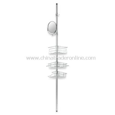 Chrome Caddy Tension Pole with Mirror