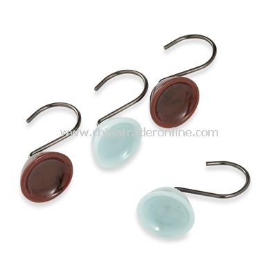 wholesale Croscill Oasis Brown and Aqua Shower Curtain Rings (Set ...