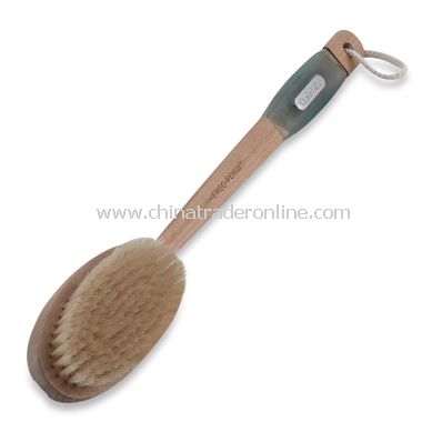 Far-Reaching Natural Bristle Back Brush with Ergo Grip