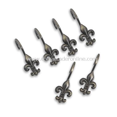 Fleur De Lis Antique Shower Curtain Hooks (Set of 12) from China