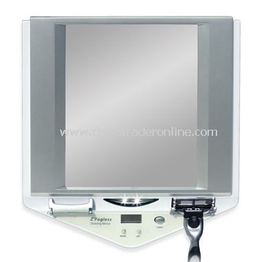 LED Lighted Fog-Free Shower Mirror with LCD Clock from China