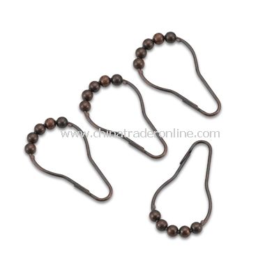 Oil Rubbed Bronze Shower Curtain Hooks (Set of 12)