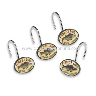 Rather Be Fishing Shower Curtain Hooks (Set of 12) from China