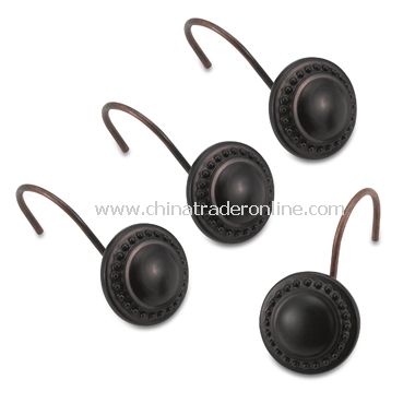 Sunzen Oil Rubbed Bronze Shower Curtain Hooks (Set of 12) from China