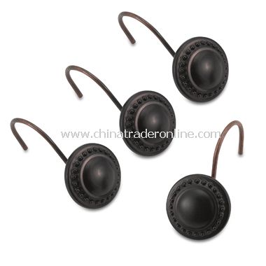 Sunzen Oil Rubbed Bronze Shower Curtain Hooks (Set of 12)