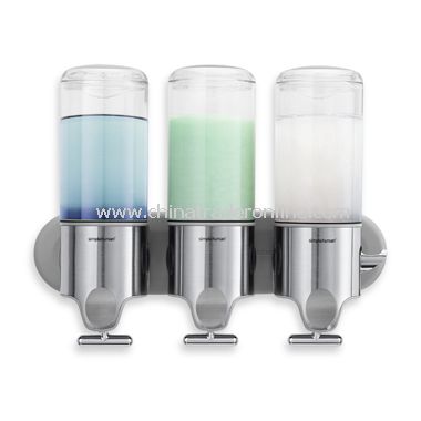 Triple Wall-Mounted Shampoo and Soap Dispenser