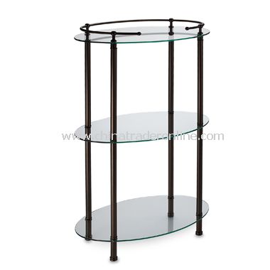 3-Shelf Oval Taboret - Bronze