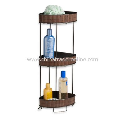 Formbu Espresso Bamboo 3-Shelf Corner Bath Tower