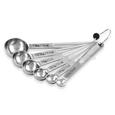 6-Piece Stainless Steel Measuring Spoon Set from China