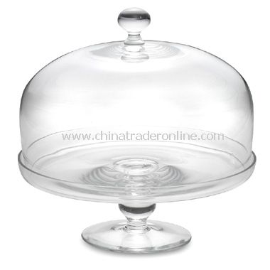 Luigi Bormioli Michelangelo Footed Cake Plate with Dome from China
