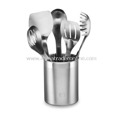 Calphalon Stainless Steel 6-Piece Utensil Crock