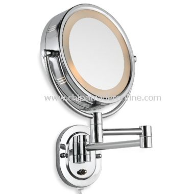 Jerdon 5X/1X Lighted Chrome Wall Mount Mirror