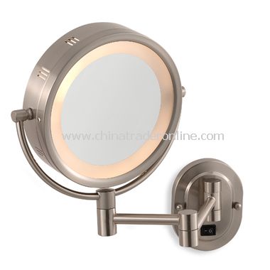 Jerdon 5X/1X Nickel Lighted Hardwired Wall Mount Mirror