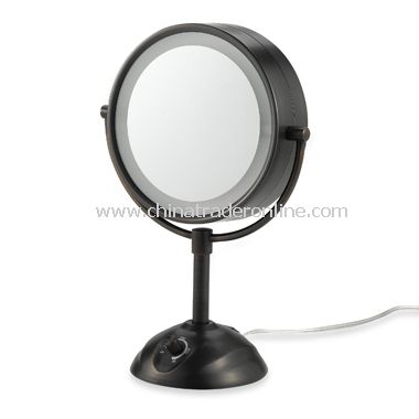 Oil-Rubbed Bronze Illuminated Double-Sided 1X/10X Magnification Mirror from China