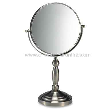 Satin Nickel Two-Sided Vanity Mirror