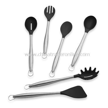Nylon Utensils with Stainless Steel Handles from China