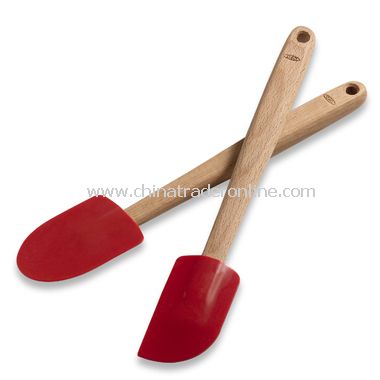 Wooden Silicone Spoons and Spatulas - Cherry from China