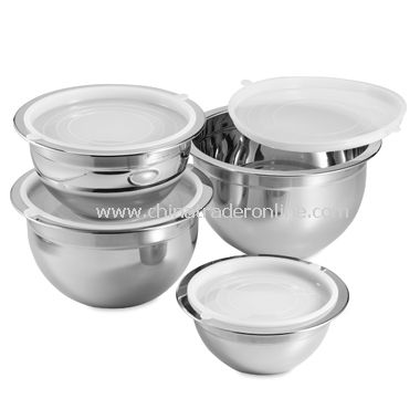 Professional Grade 4-Piece Stainless Steel Mixing Bowl Set