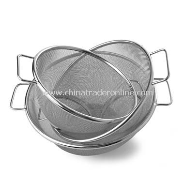 Stainless Steel Mesh Colanders (Set of 3)