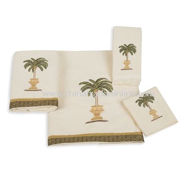 Avanti Date Palm Ivory Bath Towels, 100% Cotton