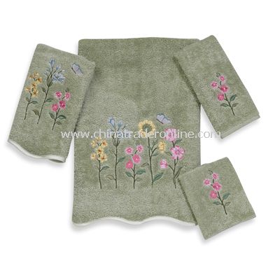 Avanti Premier Country Floral Sage Bath Towels, 100% Cotton