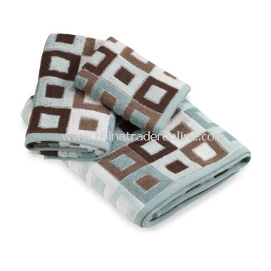 City Squares Blue Hand Towel