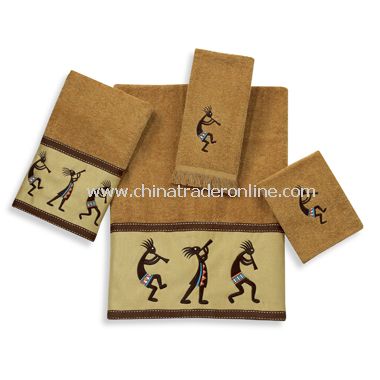 Kokopelli Nutmeg Towels by Avanti, 100% Cotton from China