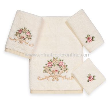 Premier Royal Rose Ivory Bath Towels by Avanti, 100% Egyptian Cotton