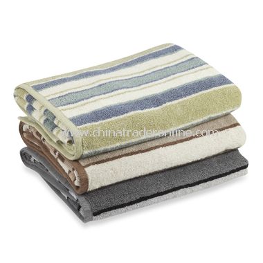 Royal Velvet Duet Stripe Bath Towel Collection, 100% Cotton