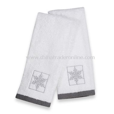 Snowflake Hand Towels, Set of 2 from China