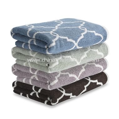 Tile Bath Towels, 100% Cotton