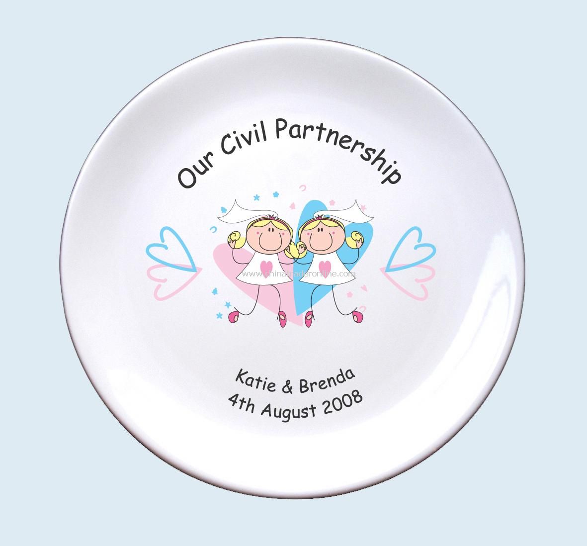 Civil Partnership Plate Mrs & Mrs from China