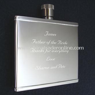 Engraved Hippy Thin Flask