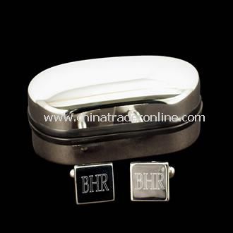 Monogrammed Silver Plated Square Cufflinks