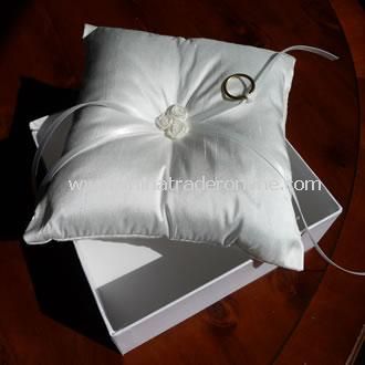 Ring Cushion in Ivory Tafetta Silk