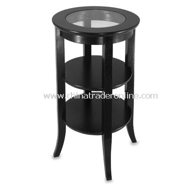 Round Telephone Table with Glass Top