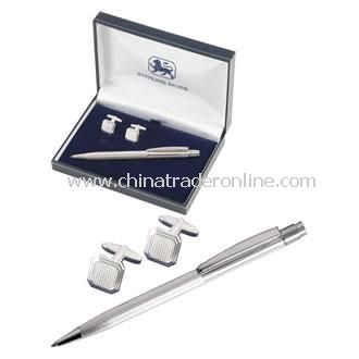 Sterling Silver Pen & Cufflink Set