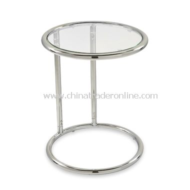 Yield Circular Glass Top and Chrome Side Table