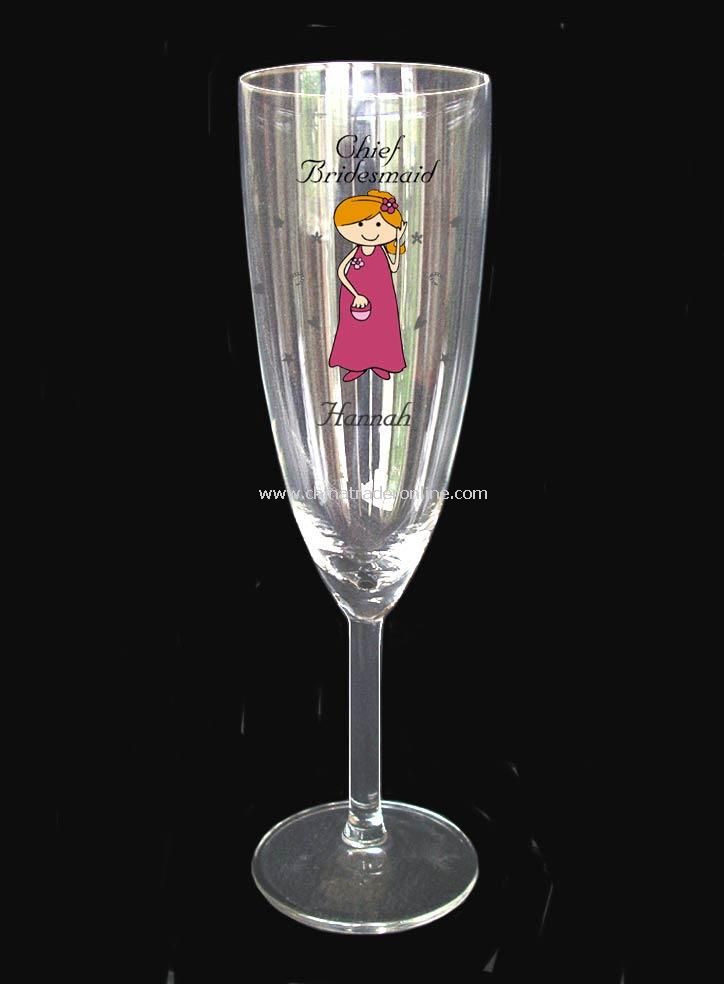 Cartoon Character Champagne Flute