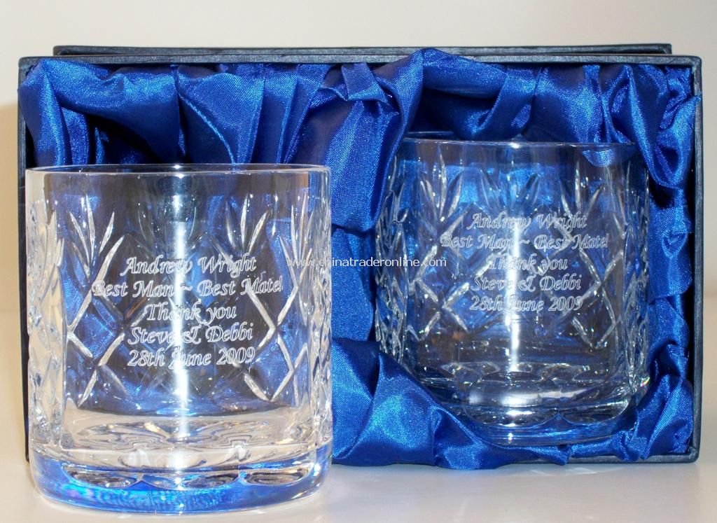 Cut Crystal Whisky Tumble pair from China