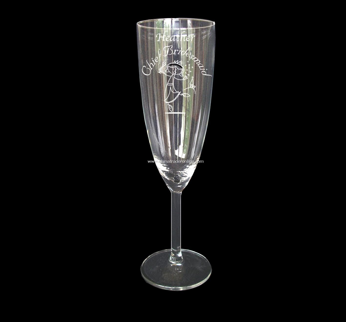 Etched Character Champagne Flute from China