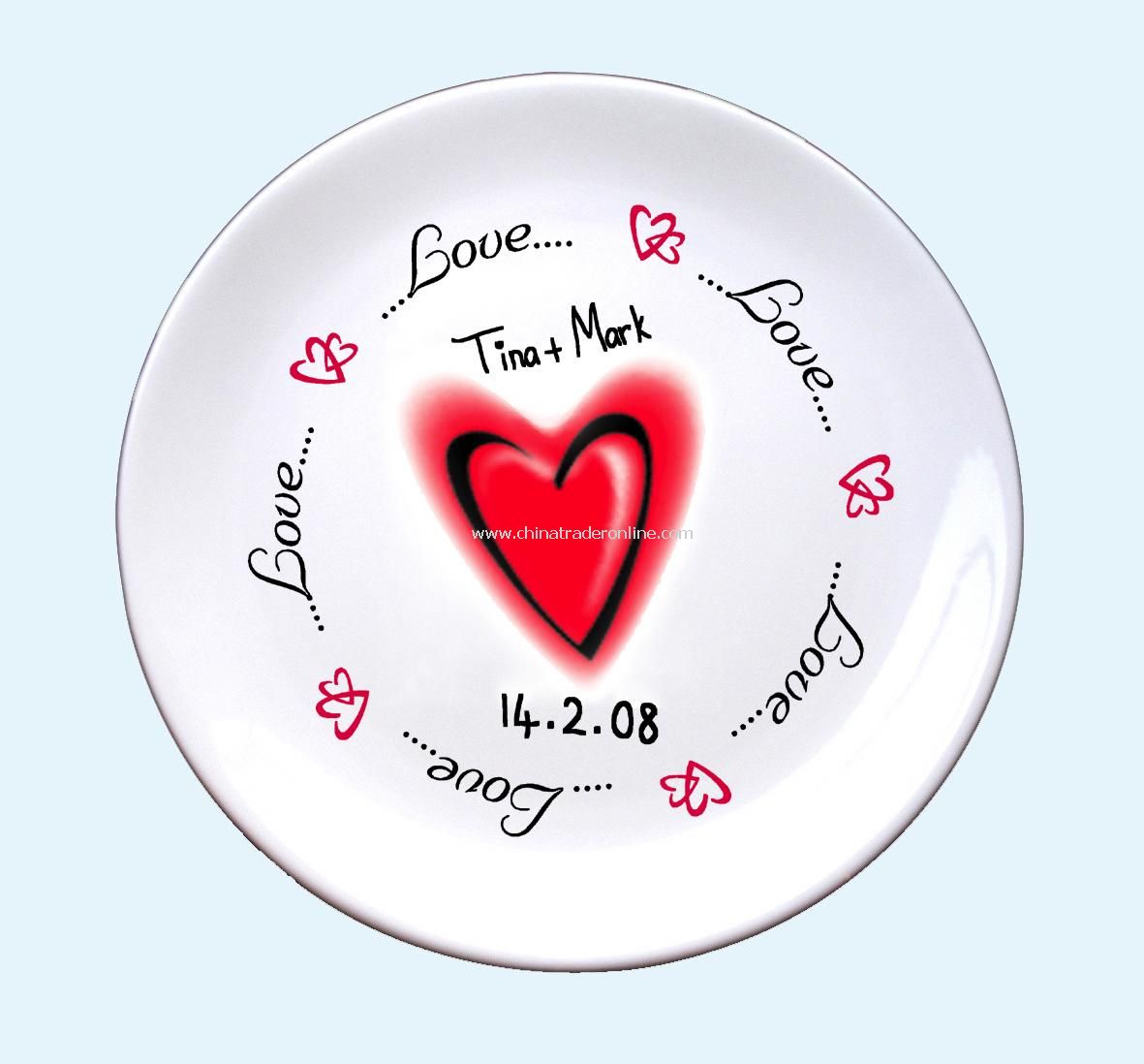 Love & Heart plate from China