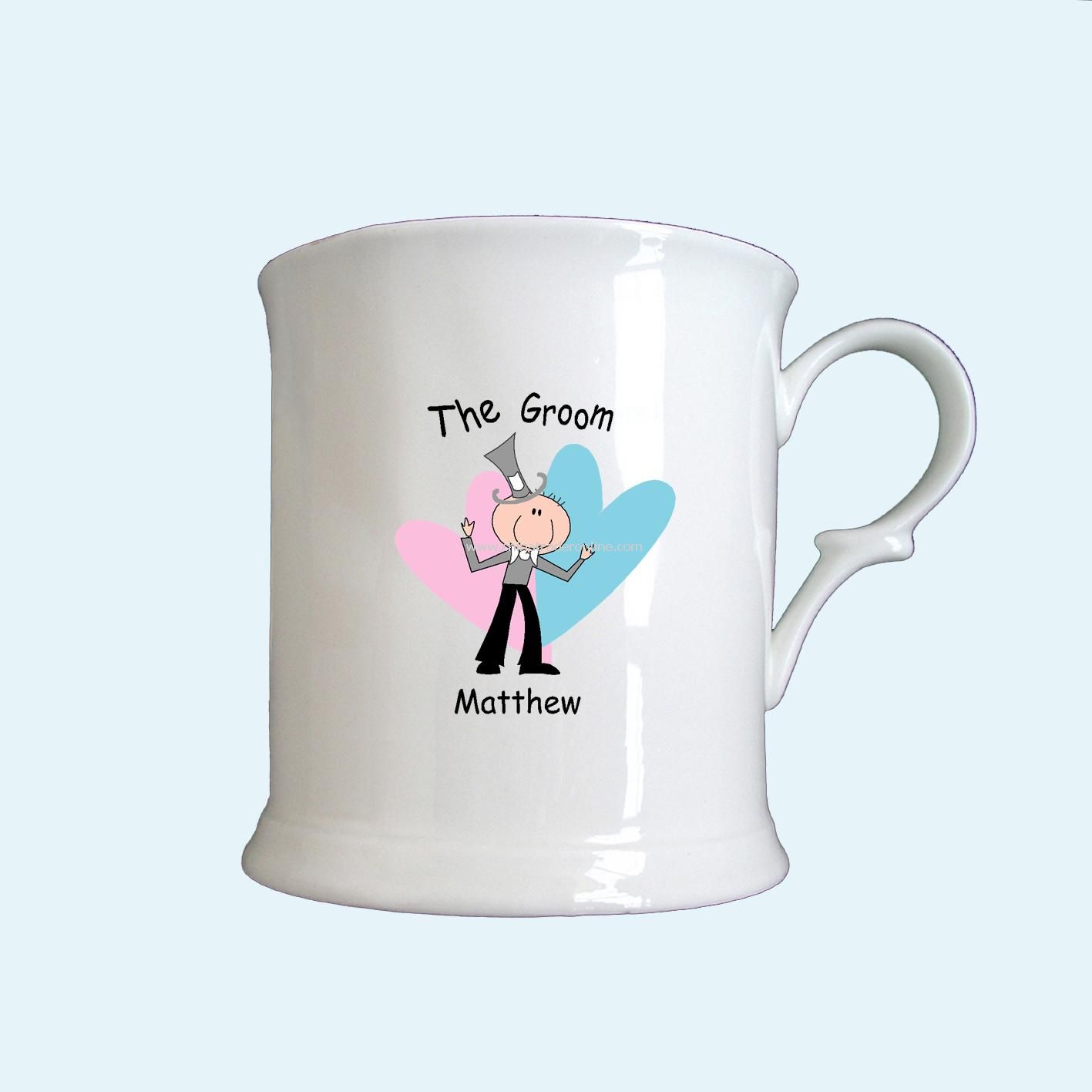 Pink & Blue Hearts Pint Tankard from China