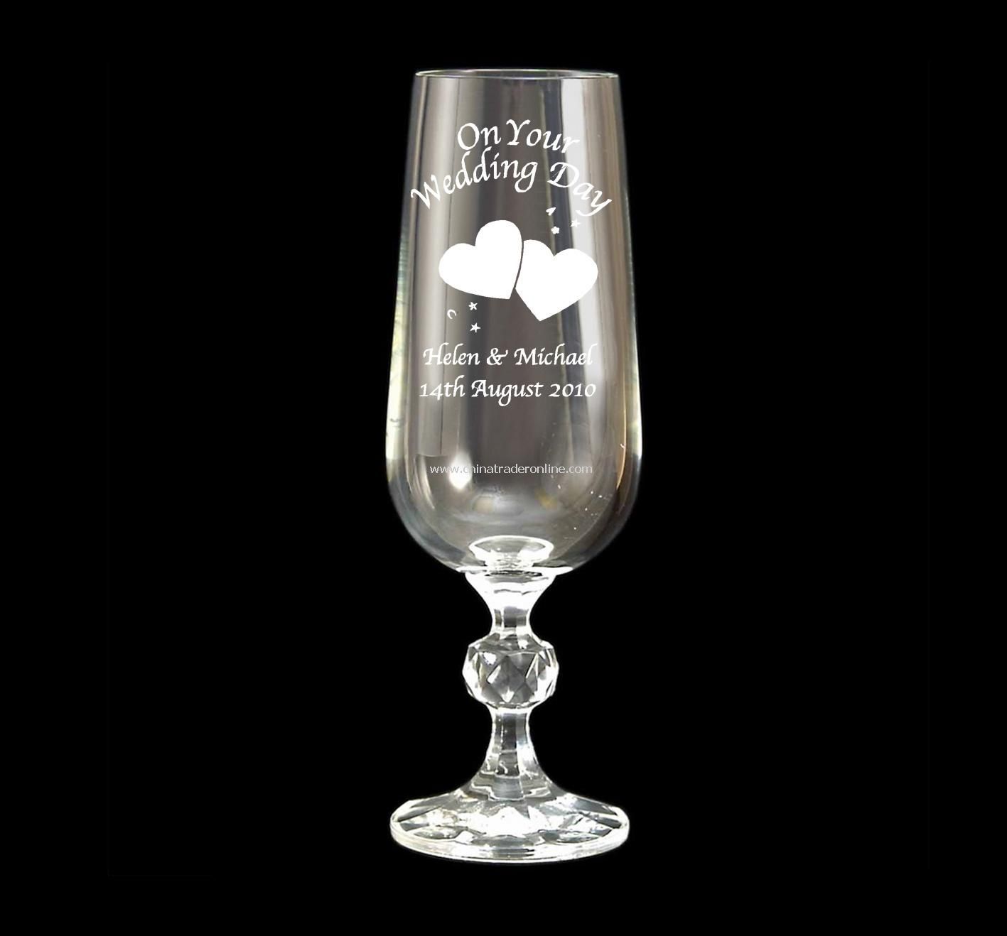 Etched Claudia Crystal Champagne Flute