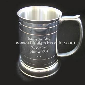 Handcast Pewter TankardPresented in a gift box, this pint sized pewter tankard is handcast and can be engraved with your personal message of up to 75 characters. from China