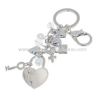 Key to the Heart Charm Keyring from China
