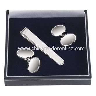 Sterling Silver Cufflink & Tie Pin Set from China