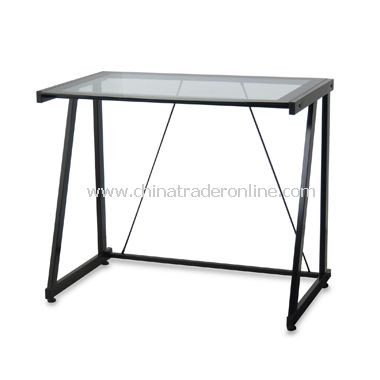 Black Glass Metal Desk