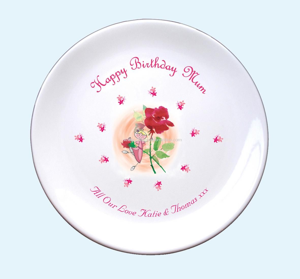 Fairy & Rose Birthday Plate