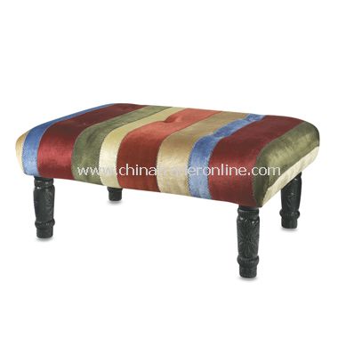 Multi-Colored Velvet Striped Ottoman from China